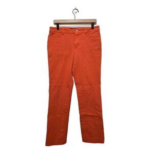 Ralph Lauren Orange Stretch Straight Leg Mid-Rise Pants Sz 8